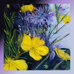 Carré de soie "la nature des étoiles " d'après une œuvre de l'artiste peintre contemporain Clément Montolio , édité et designé par Ames Soeurs Édition soierie en série limité .